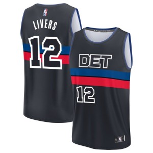 Isaiah Livers  Detroit Pistons Fanatics Branded Fast Break Jersey - Charcoal - Statement Edition