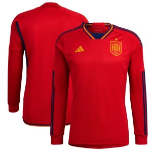 Spain National Team adidas 2022/23 Home Replica Long Sleeve Jersey - Red