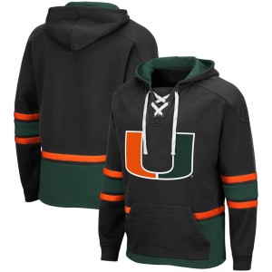 Miami Hurricanes Colosseum Lace Up 3.0 Pullover Hoodie - Black