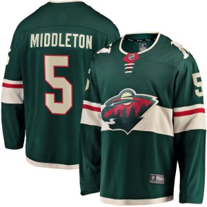 Jake Middleton Minnesota Wild Fanatics Branded Home Breakaway Player Jersey - Green