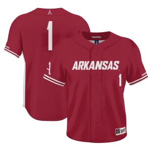 #1 Arkansas Razorbacks ProSphere Youth Baseball Jersey - Cardinal