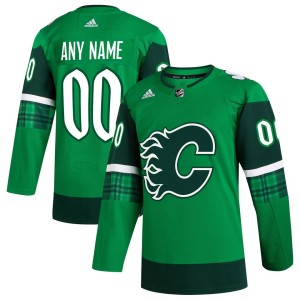 Calgary Flames adidas St. Patrick's Day Authentic Custom Jersey - Kelly Green
