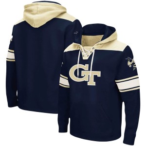 Georgia Tech Yellow Jackets Colosseum 2.0 Lace-Up Pullover Hoodie - Navy