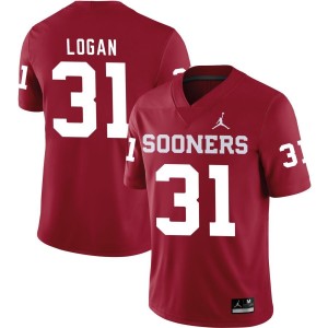 Ashton Logan Oklahoma Sooners Jordan Brand NIL Replica Football Jersey - Crimson