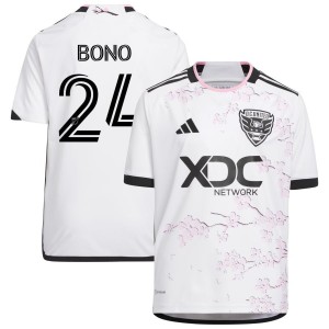 Alex Bono D.C. United adidas Youth 2023 The Cherry Blossom Kit Replica Jersey - White