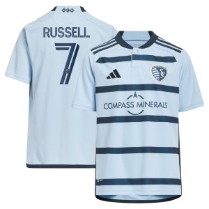 Johnny Russell Sporting Kansas City adidas Youth 2023 Hoops 4.0 Replica Player Jersey - Light Blue