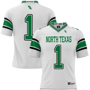 #1 North Texas Mean Green ProSphere Endzone Football Jersey - White