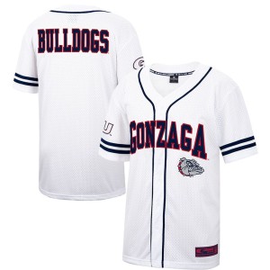 Gonzaga Bulldogs Colosseum Free Spirited Mesh Button-Up Baseball Jersey - White