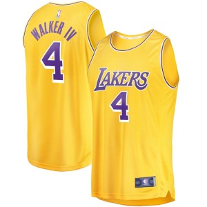 Men's Fanatics Branded Lonnie Walker Gold Los Angeles Lakers Fast Break Replica Jersey - Icon Edition