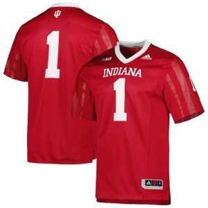 #1 Indiana Hoosiers adidas Team Premier Football Jersey - Crimson
