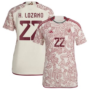Hirving Lozano Mexico National Team adidas Women's 2022/23 Away Replica Jersey - White