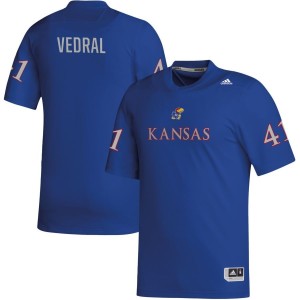 Ezra Vedral Kansas Jayhawks adidas NIL Replica Football Jersey - Royal