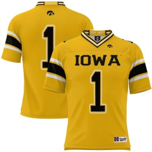 #1 Iowa Hawkeyes ProSphere Youth Football Jersey - Gold