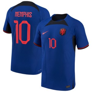 Memphis Depay Netherlands National Team Nike 2022/23 Away Vapor Match Authentic Player Jersey - Blue