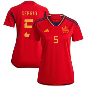Sergio Busquets Spain National Team adidas Women's 2022/23 Home Replica Player Jersey - Red