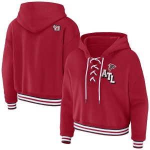 Atlanta Falcons WEAR by Erin Andrews Women's Lace-Up Pullover Hoodie - Red