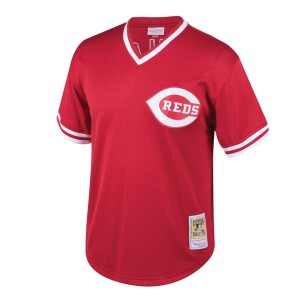 Boys' Grade School Johnny Bench Mitchell & Ness Reds Cooperstown Mesh Batting Practice Jersey - Red