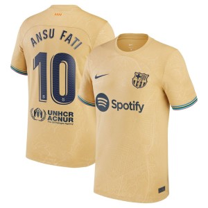 Ansu Fati Barcelona Nike 2022/23 Away Breathe Stadium Replica Player Jersey - Yellow
