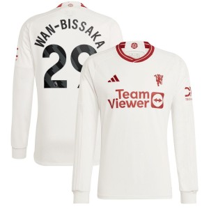 Aaron Wan-Bissaka Manchester United adidas 2023/24 Third Replica Long Sleeve Player Jersey - White