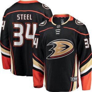 Men's Fanatics Branded Sam Steel Black Anaheim Ducks Team Color Breakaway Player Jersey