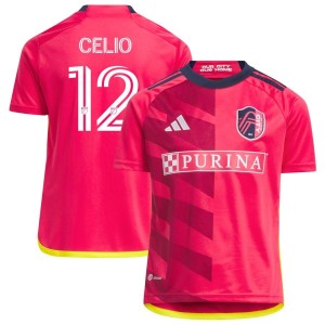 Celio Pompeu Celio St. Louis City SC adidas Youth 2023 CITY Kit Replica Jersey - Red
