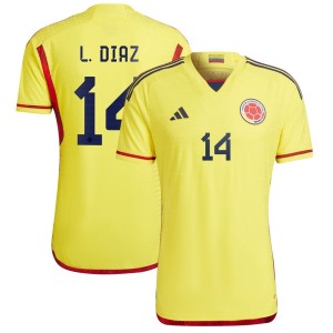 Luis Diaz Colombia National Team adidas 2022/23 Home Authentic Player Jersey - Yellow
