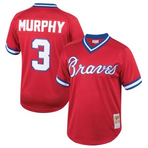 Dale Murphy Atlanta Braves Mitchell & Ness Youth Cooperstown Collection Mesh Batting Practice Jersey - Red