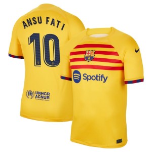 Ansu Fati Ansu Fati Barcelona Nike 2022/23 Fourth Breathe Stadium Replica Jersey - Yellow
