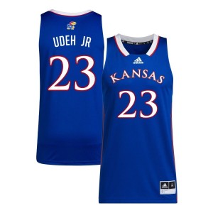 Ernest Udeh Jr Kansas Jayhawks adidas Unisex NIL Men's Basketball Jersey - Royal