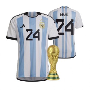 Argentina Enzo Fernandez Home Jersey 2022 World Cup Champions Kit