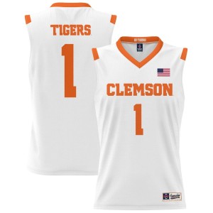 #1 Clemson Tigers ProSphere Unisex Basketball Jersey - White