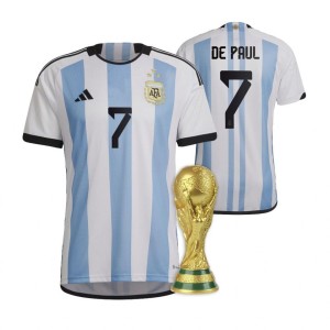 Argentina Rodrigo De Paul Home Jersey 2022 World Cup Champions Kit