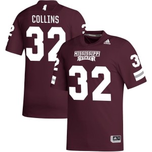 Audavion Collins Mississippi State Bulldogs adidas NIL Replica Football Jersey - Maroon
