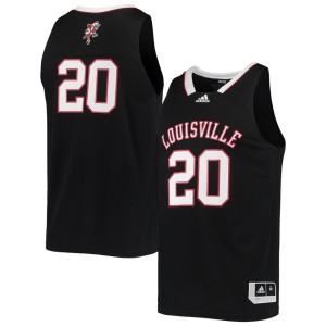 #20 Louisville Cardinals adidas Reverse Retro Jersey - Black