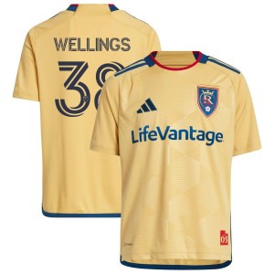 Jude Wellings Real Salt Lake adidas Youth 2023 The Beehive State Kit Replica Jersey - Gold