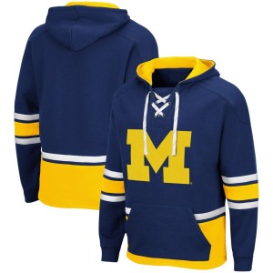Michigan Wolverines Colosseum Lace Up 3.0 Pullover Hoodie - Navy