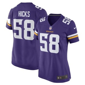 Jordan Hicks Minnesota Vikings Nike Women's Game Player Jersey - Purple