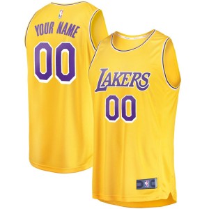 Los Angeles Lakers Fanatics Branded Youth 2018/19 Fast Break Custom Replica Jersey Gold - Icon Edition