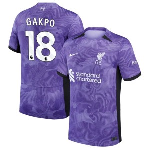Cody Gakpo Liverpool Nike Youth 2023/24 Third Stadium Replica Jersey - Purple