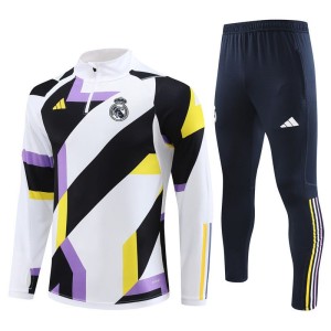 2023 Real Madrid Pre-Match Tracksuit White Navy