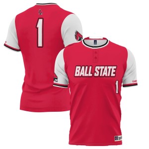 #1 Ball State Cardinals ProSphere Youth Softball Jersey - Red
