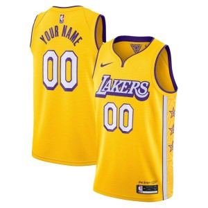 Los Angeles Lakers Nike 2019/20 Swingman Custom Jersey Yellow - City Edition