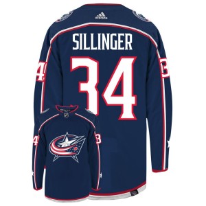 Cole Sillinger Columbus Blue Jackets Adidas Primegreen Authentic NHL Hockey Jersey