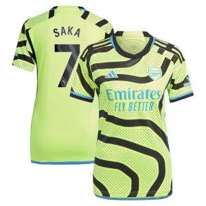 Bukayo Saka Arsenal adidas Women's 2023/24 Away Replica Player Jersey - Yellow