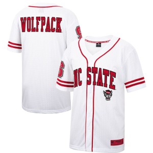 NC State Wolfpack Colosseum Free Spirited Mesh Button-Up Baseball Jersey - White