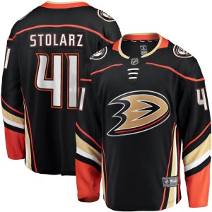 Men's Fanatics Branded Anthony Stolarz Black Anaheim Ducks Home Breakaway Player Jersey