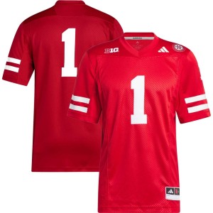 #1 Nebraska Huskers adidas Premier Football Jersey - Scarlet
