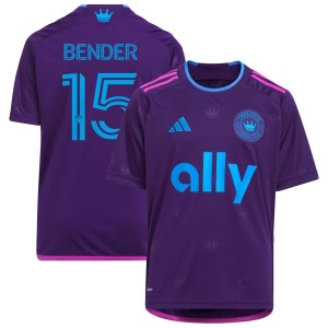 Ben Bender Charlotte FC adidas Youth 2023 Crown Jewel Kit Replica Jersey - Purple