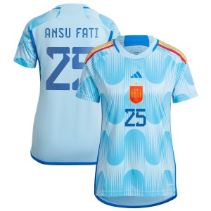 Ansu Fati Spain National Team adidas Women's 2022/23 Away Replica Jersey - Blue