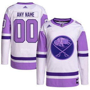 Buffalo Sabres adidas Hockey Fights Cancer Primegreen Authentic Custom Jersey - White/Purple